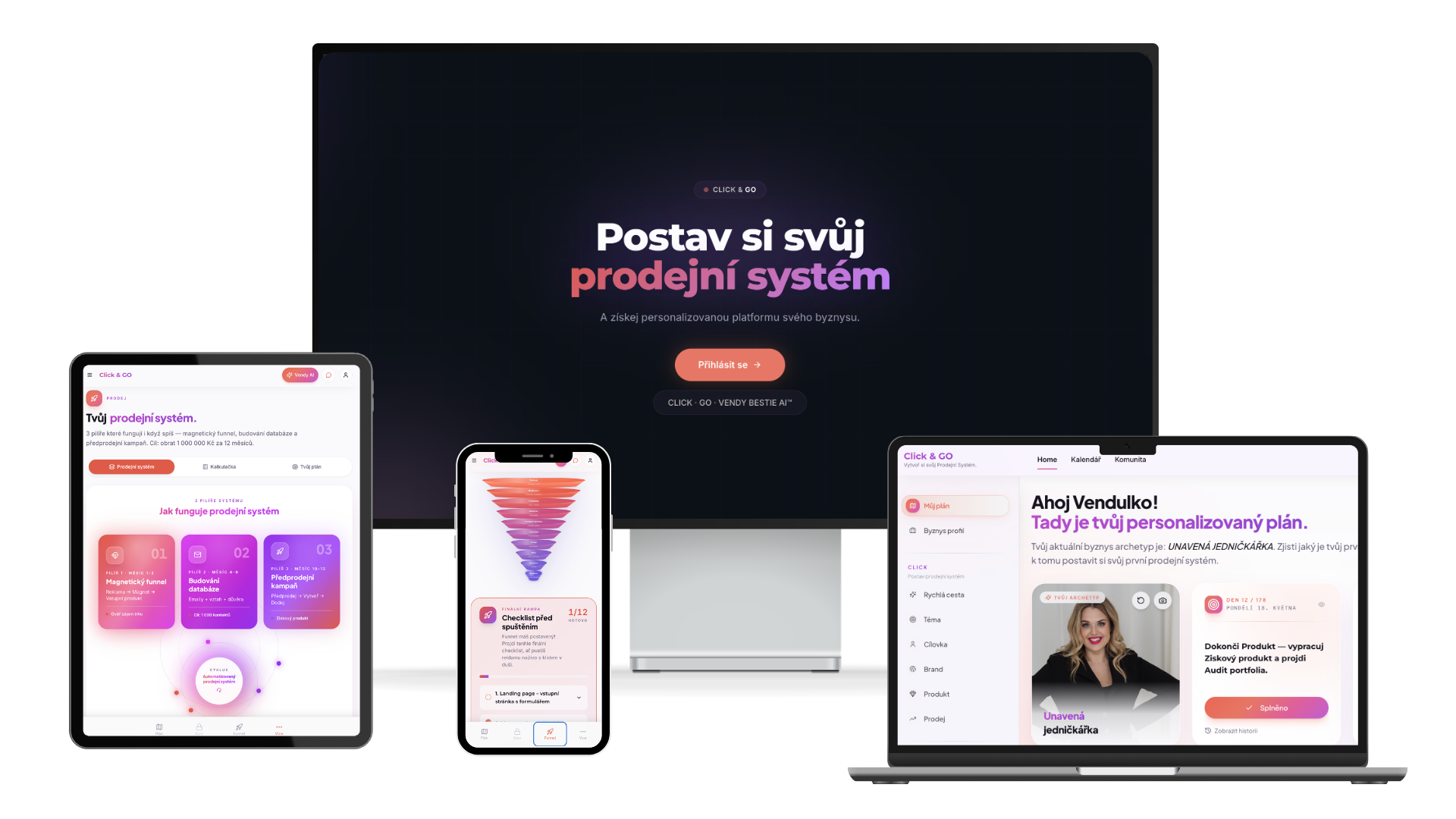 Click&GO platforma — náhled na desktop, tablet a mobil